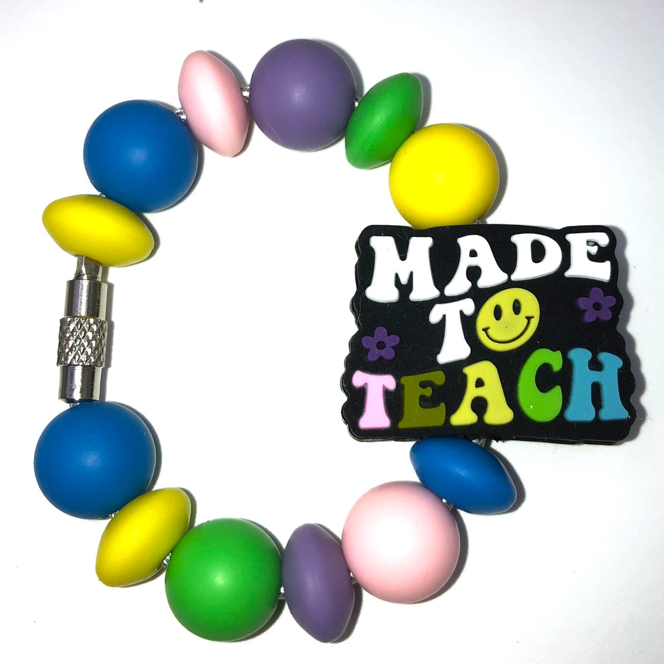 Made To Teach Smiley Face Stanley Tumbler Cup Handle Charm