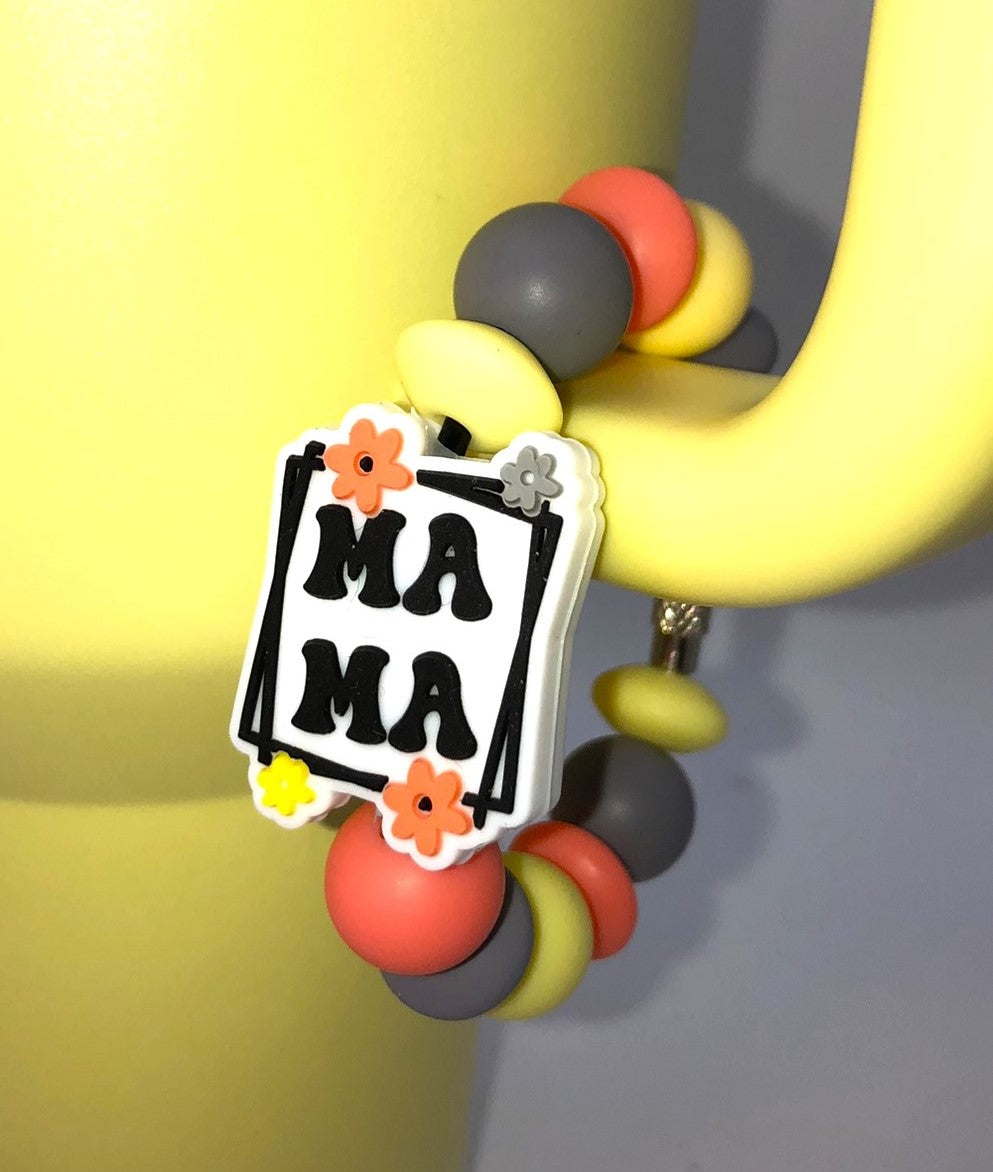 Mama Floral Box Stanley Tumbler Cup Handle Charm