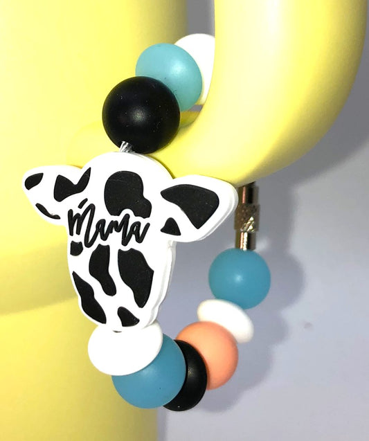 Mama Cow Shape Stanley Tumbler Cup Handle Charm