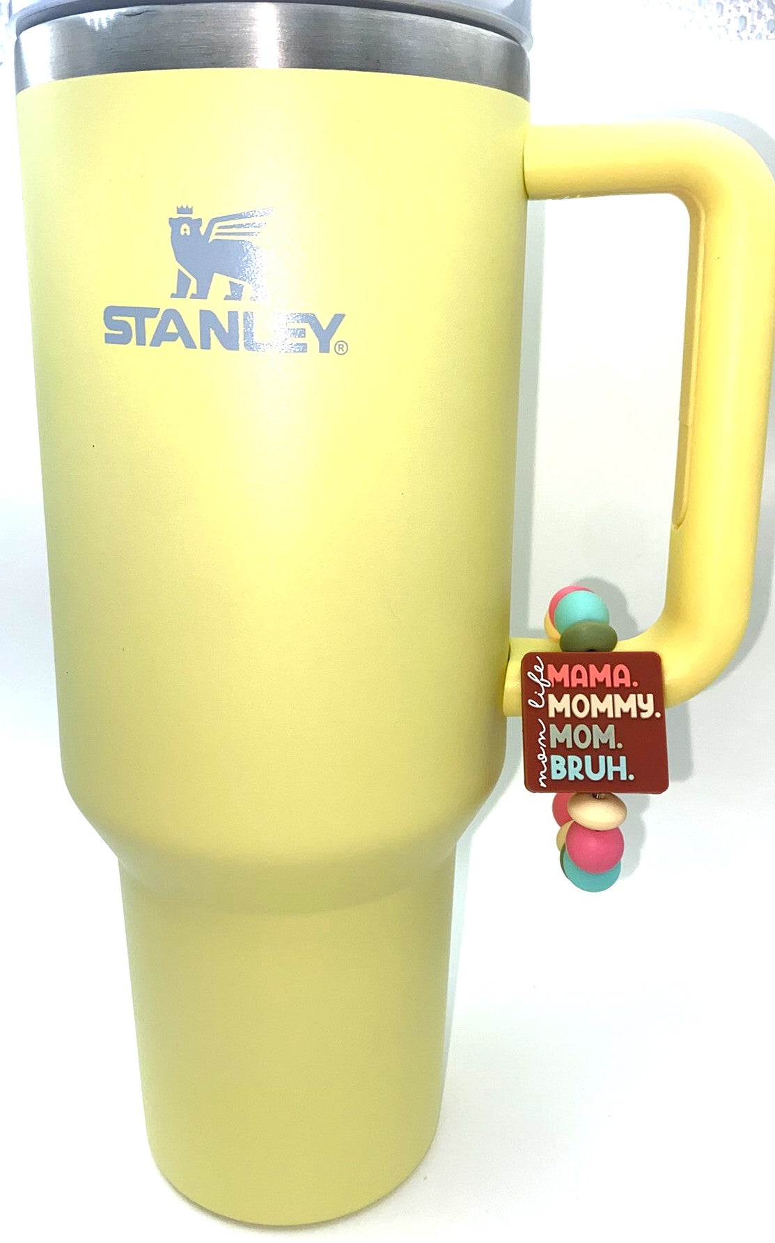 Mom Life Mama Mommy Mom Bruh Pink Red Stanley Tumbler Cup Handle Charm