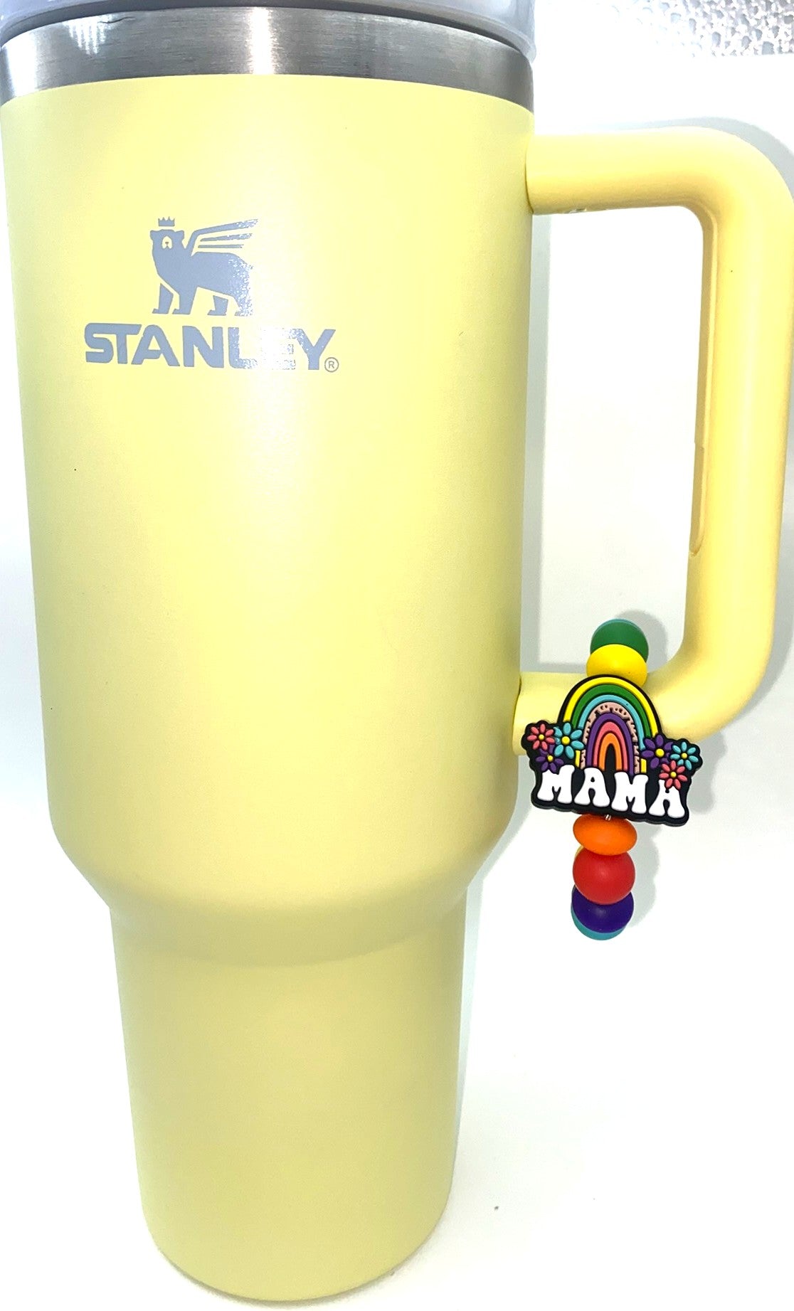 Mama Bright Rainbow Floral Stanley Tumbler Cup Handle Charm