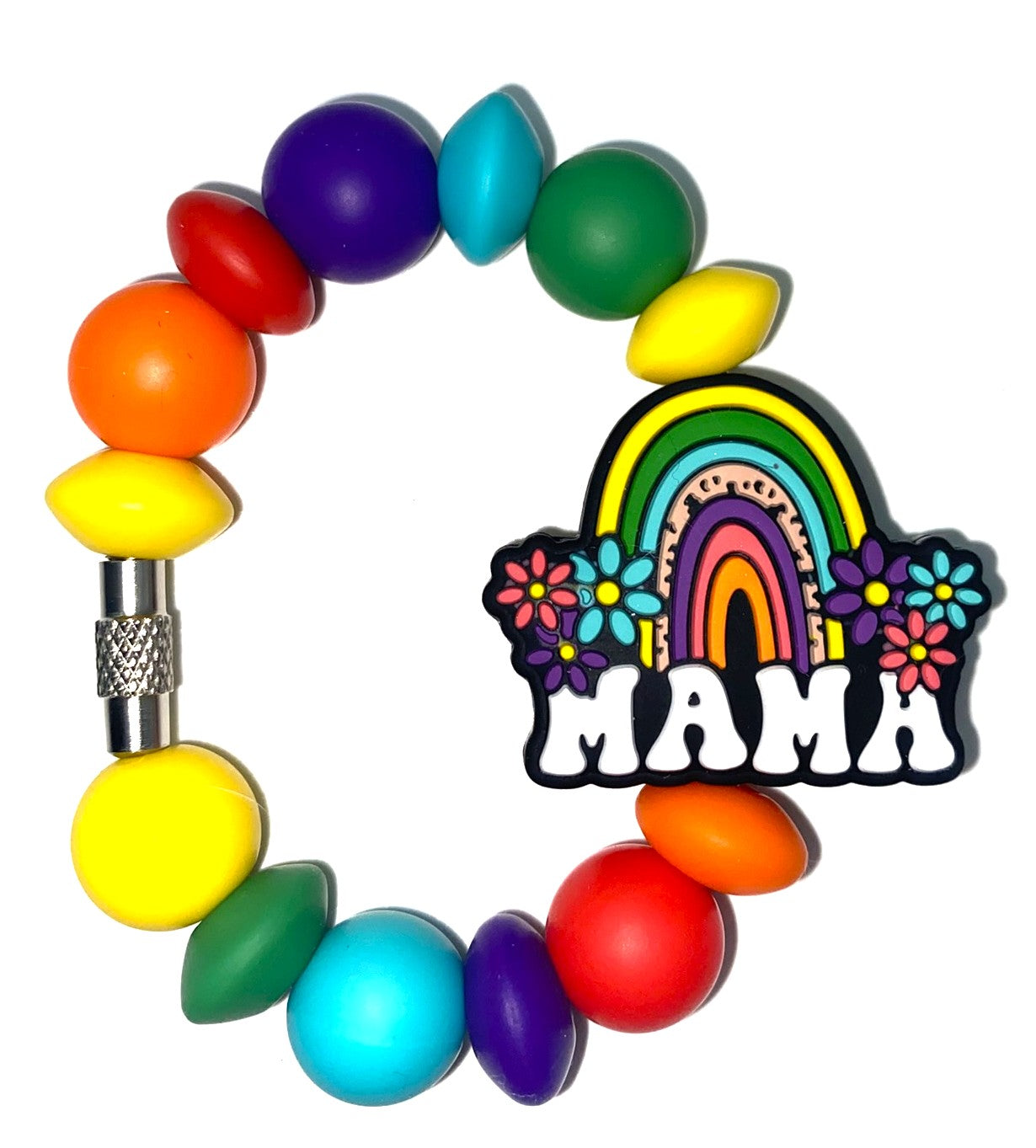 Mama Bright Rainbow Floral Stanley Tumbler Cup Handle Charm