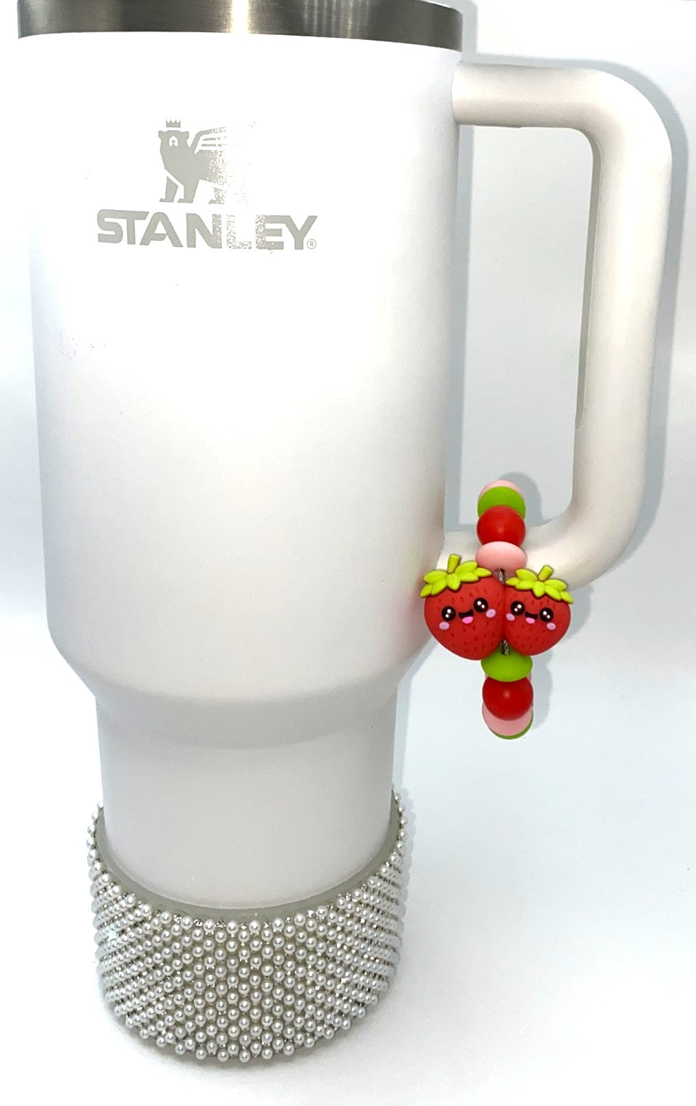 Mama & Baby Strawberries 3D Stanley Tumbler Cup Handle Charm