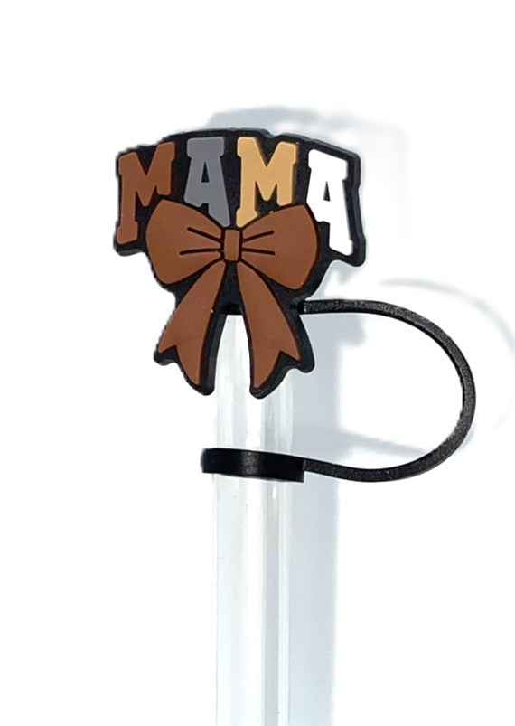 Mama Bow Neutral Colors Straw Topper