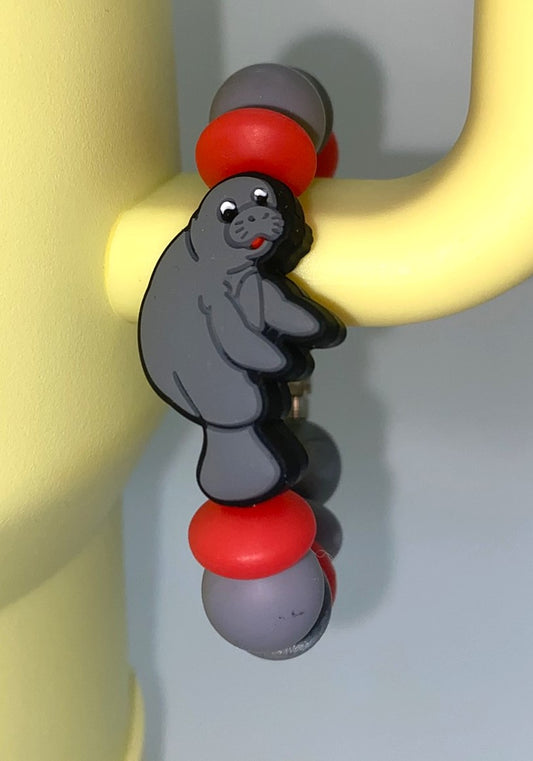 Cute Manatee Stanley Tumbler Cup Handle Charm