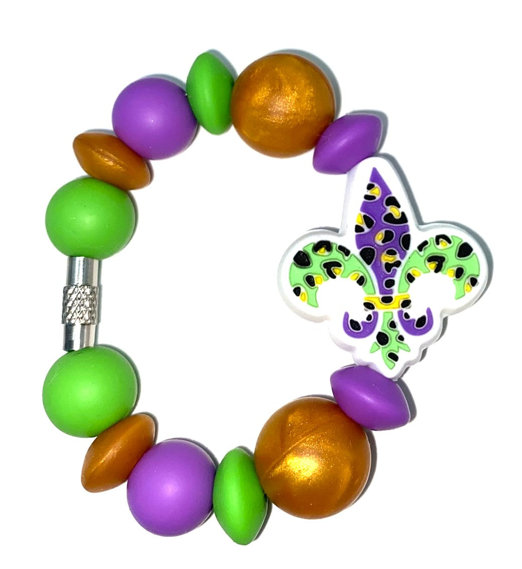 Mardi Gras Fleur De Lis Stanley Tumbler Cup Handle Charm