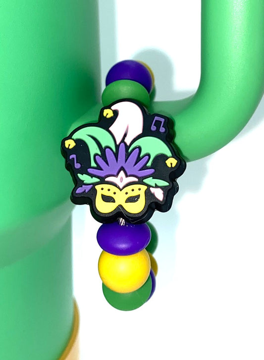 Mardi Gras Mask Stanley Tumbler Cup Handle Charm