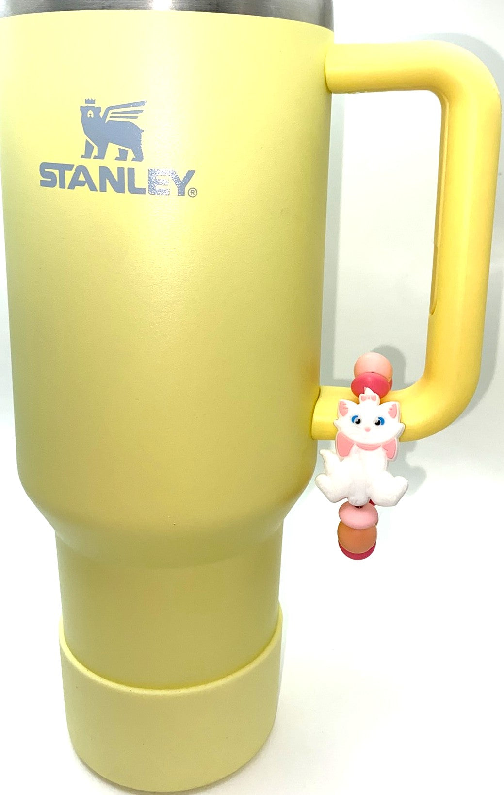 White Fancy Cartoon Cat Stanley Tumbler Cup Handle Charm