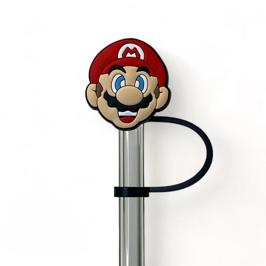 Italian Plumber Video Game Guy Straw Topper