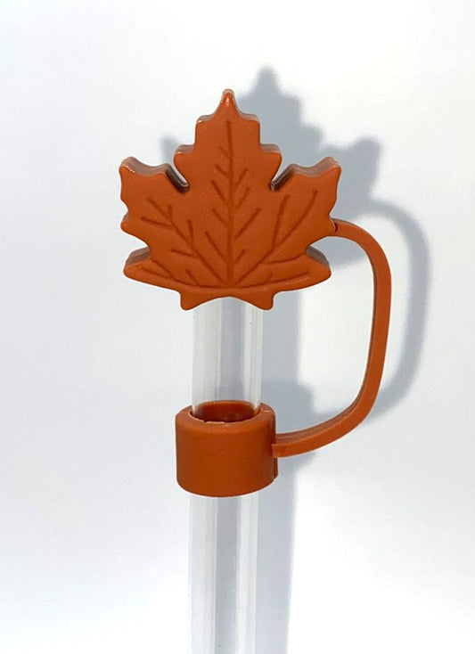 Rust Fall Leaf 3D Straw Topper