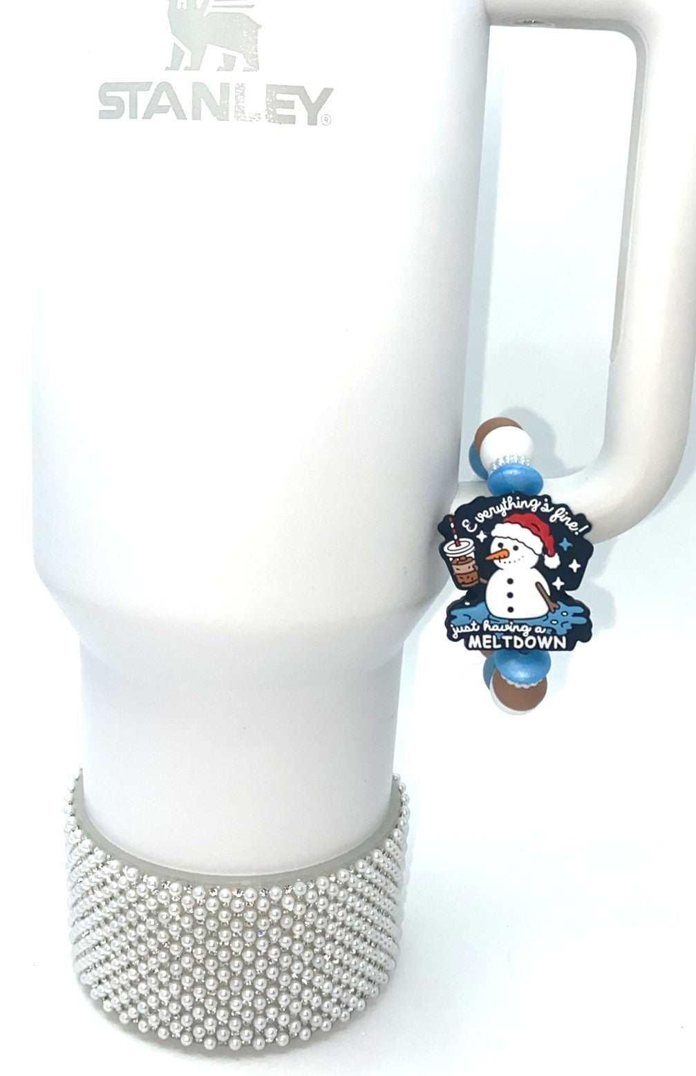 Everything Is Fine Just Having A Meltdown Snowman Winter Stanley Tumbler Cup Handle Charm