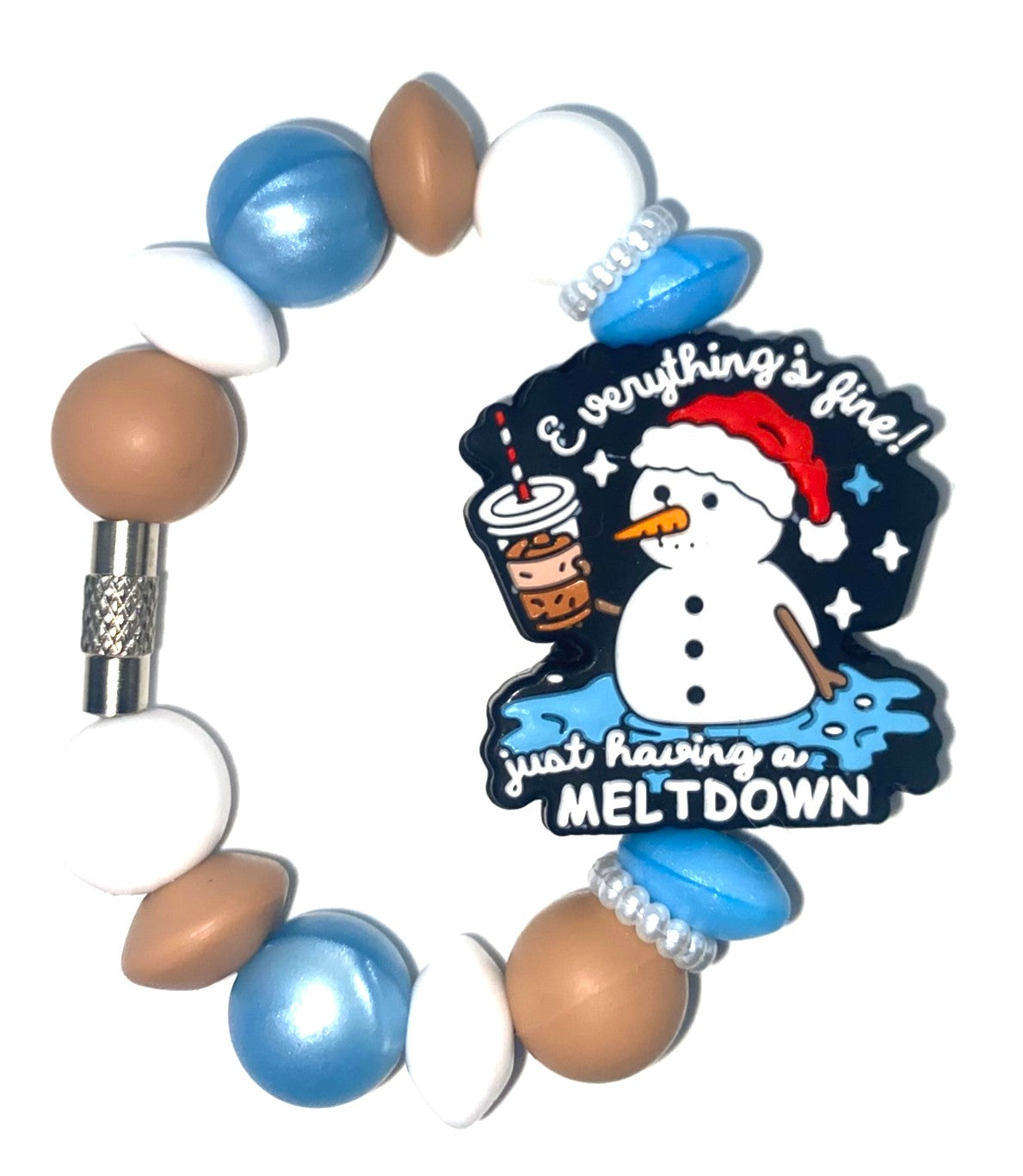 Everything Is Fine Just Having A Meltdown Snowman Winter Stanley Tumbler Cup Handle Charm