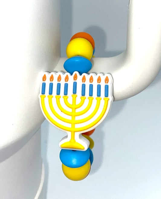 Hanukkah Menorah Candles Stanley Tumbler Cup Handle Charm