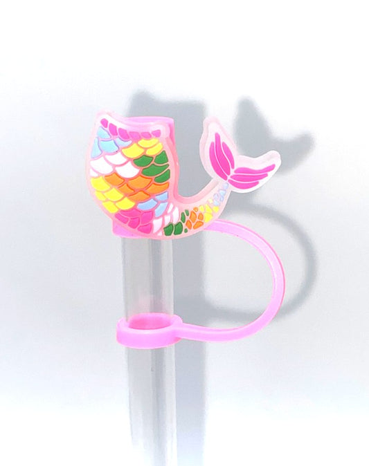 Colorful Curved Mermaid Tail Straw Topper