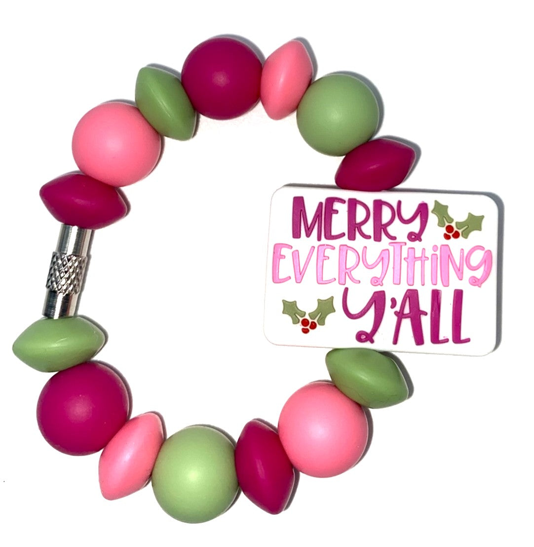 Merry Everything Y'all Christmas Stanley Tumbler Cup Handle Charm