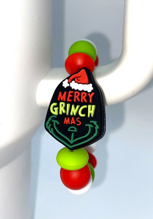 Merry Grinchmas Mean Green Guy Christmas Stanley Tumbler Cup Handle Charm