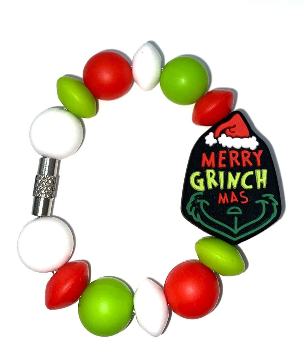 Merry Grinchmas Mean Green Guy Christmas Stanley Tumbler Cup Handle Charm