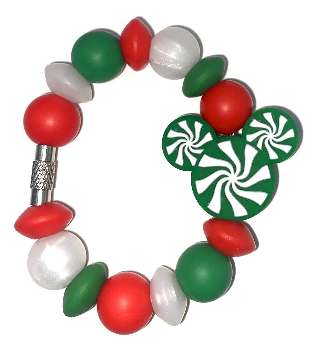 Green Peppermint Swirls Magical Mouse Ears Boy Stanley Tumbler Cup Handle Charm