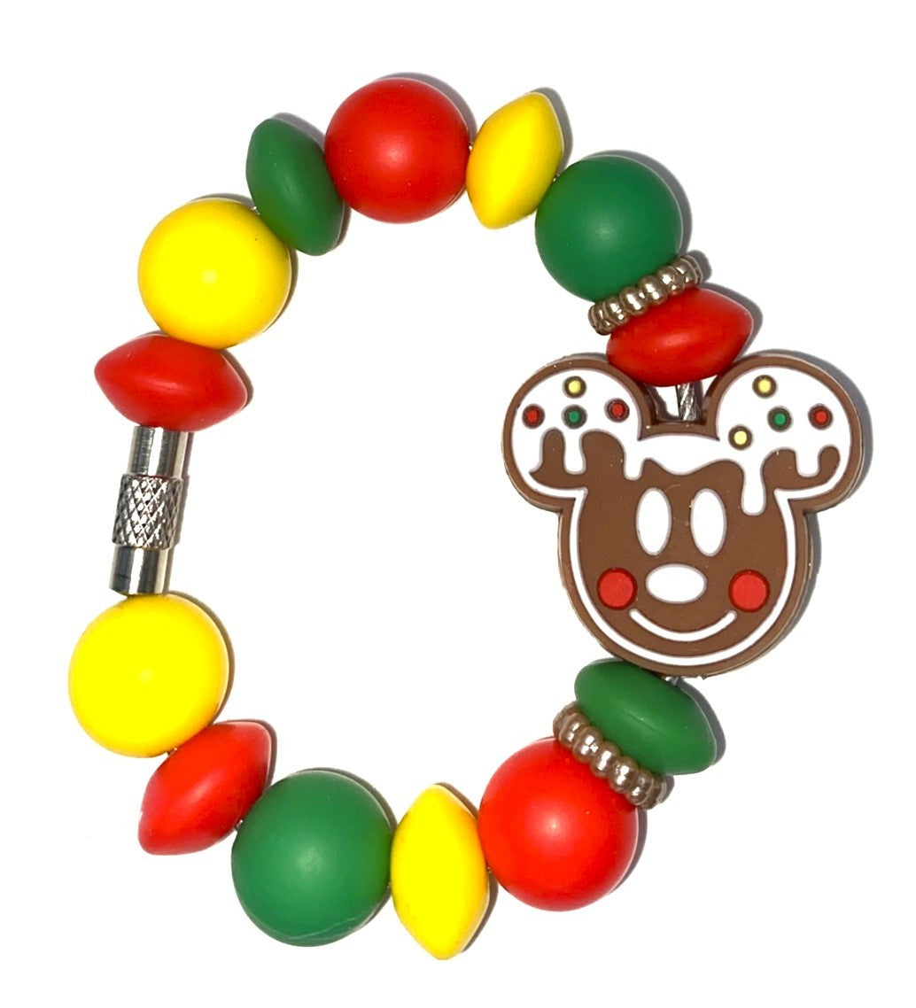 Gingerbread Magical Mouse Boy Ears Christmas Stanley Tumbler Cup Handle Charm