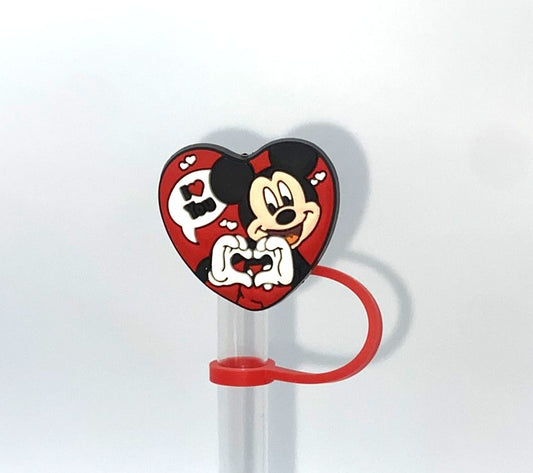 Magical Mouse Boy In Heart w/Heart Hands Straw Topper