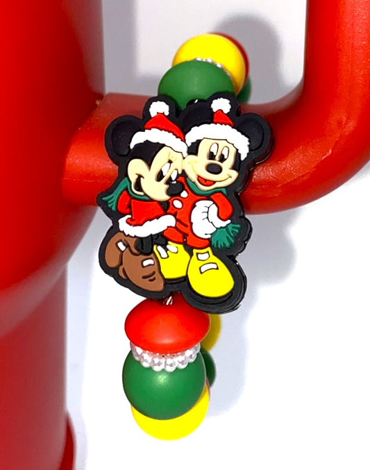 Christmas Santa Magical Mice Boy & Girl Stanley Tumbler Cup Handle Charm