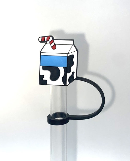 Milk Carton Cow Print Straw Topper