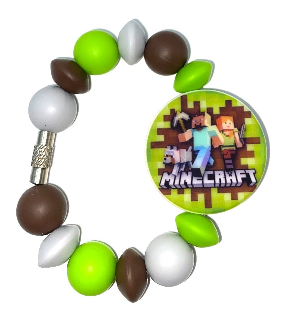Block Video Game Printed Round Stanley Tumbler Cup Handle Charm