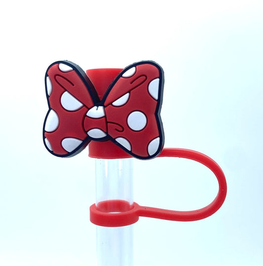 Magical Girl Mouse Polka Dot Bow Straw Topper
