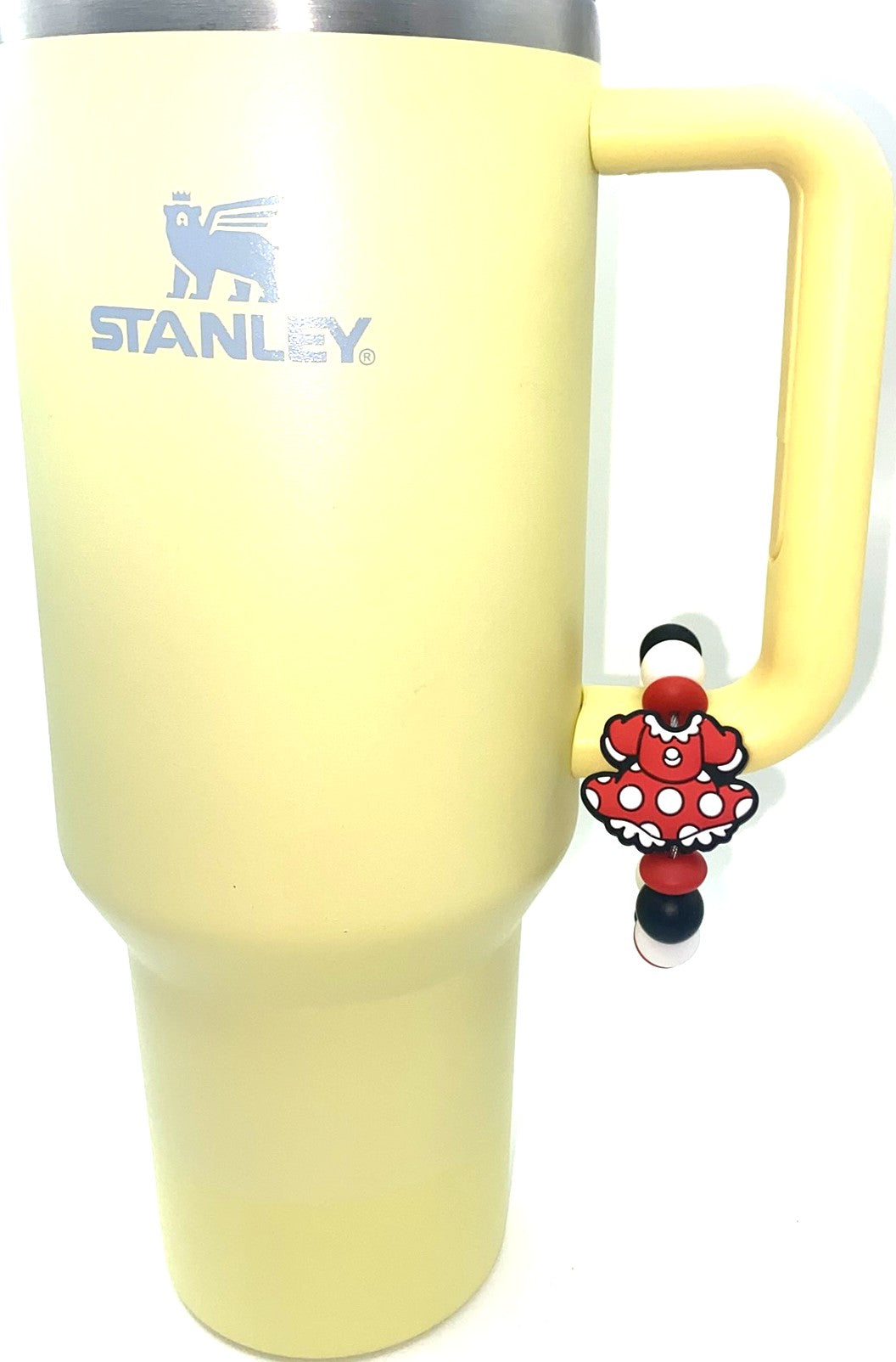 Magical Mouse Girl Red & White Polka Dot Dress Stanley Tumbler Cup Handle Charm