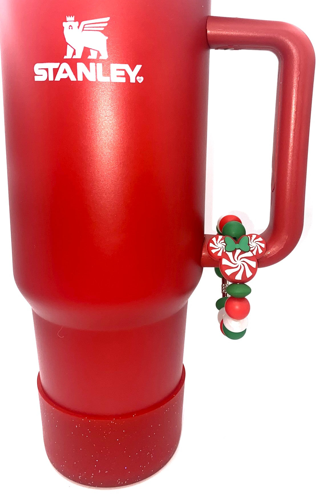 Red Peppermint Swirls Magical Mouse Ears Girl Stanley Tumbler Cup Handle Charm