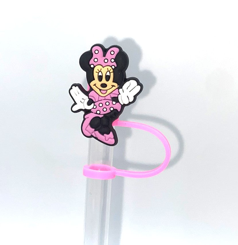 Magical Girl Mouse Full Body w/Polka Dot Dress & Bow Straw Topper