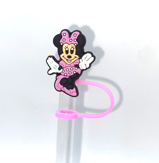 Magical Girl Mouse Full Body w/Polka Dot Dress & Bow Straw Topper