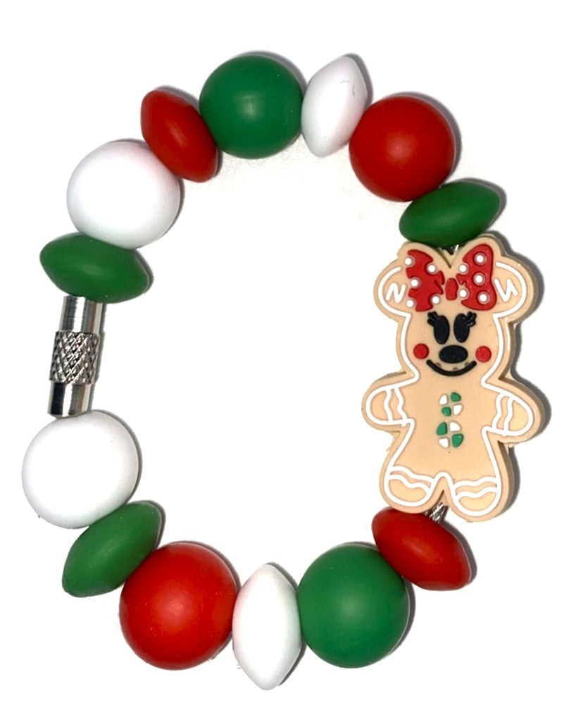 Gingerbread Magical Mouse Girl Body Christmas Stanley Tumbler Cup Handle Charm