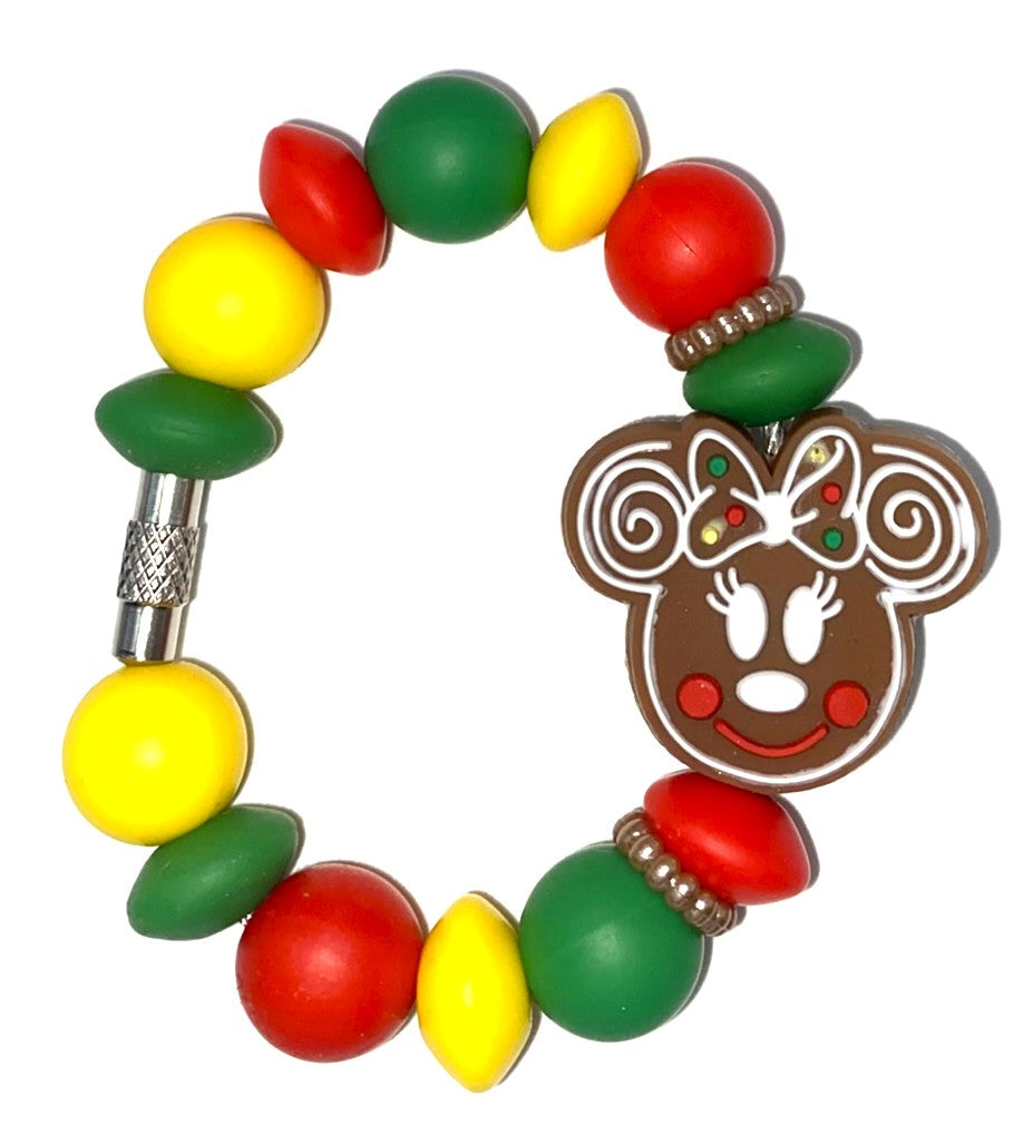 Gingerbread Magical Mouse Girl Ears Christmas Stanley Tumbler Cup Handle Charm