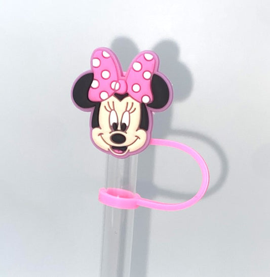 Magical Girl Mouse Face w/Polka Dot Bow Straw Topper