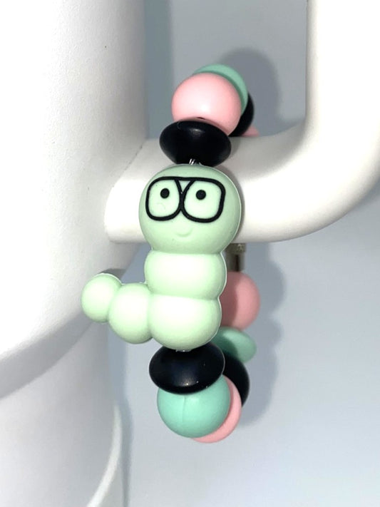 Mint Green 3D Bookworm Stanley Tumbler Cup Handle Charm