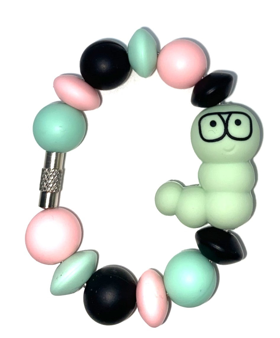 Mint Green 3D Bookworm Stanley Tumbler Cup Handle Charm