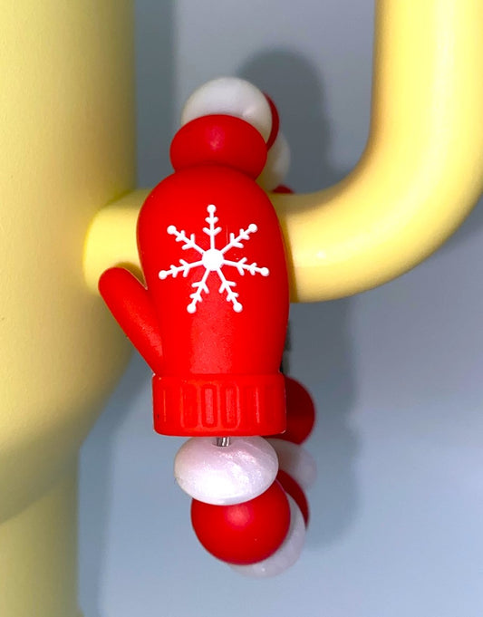 Red Mitten Christmas Winter Stanley Tumbler Cup Handle Charm