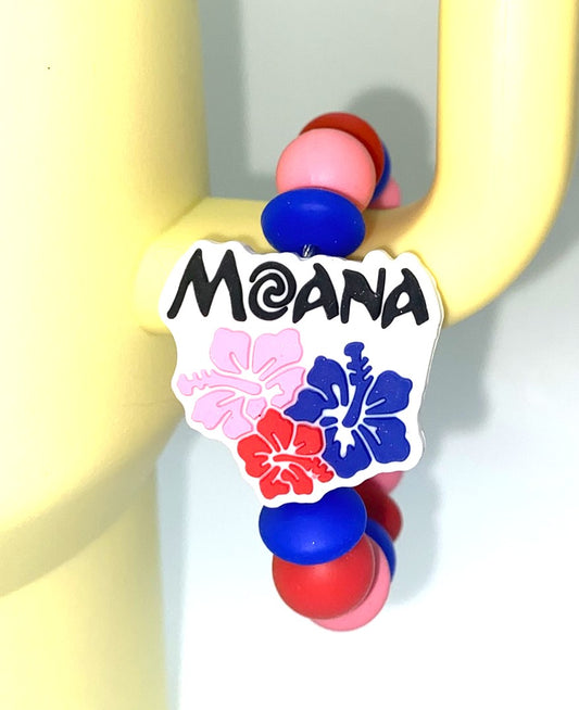 Polynesian Teenage Girl Wayfarer Explorer Cartoon Stanley Tumbler Cup Handle Charm