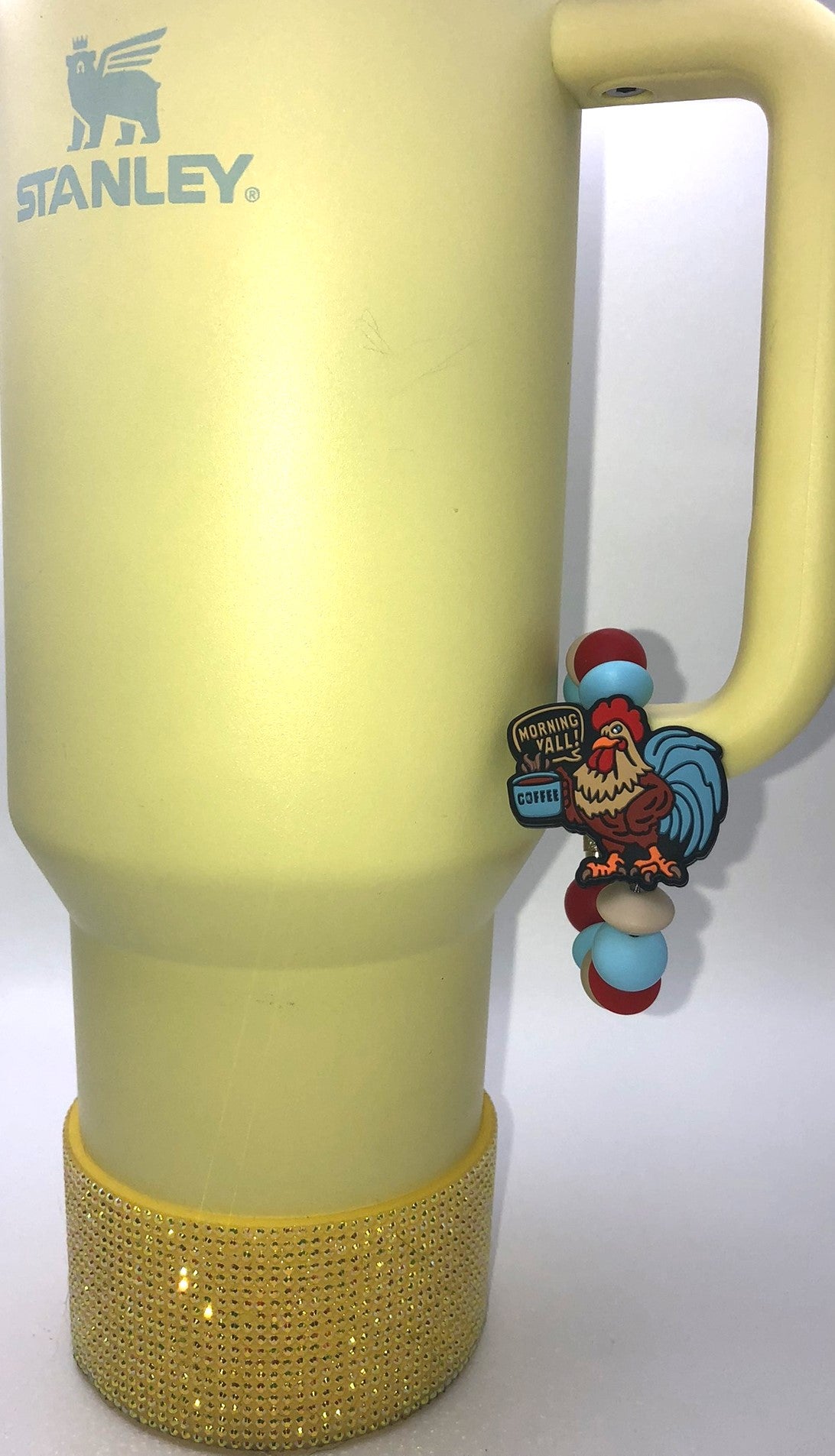 Morning Y'all Coffee Rooster Character Stanley Tumbler Cup Handle Charm