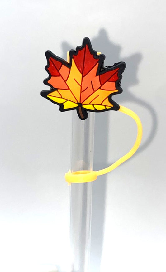 Fall Multicolor Leaf Straw Topper