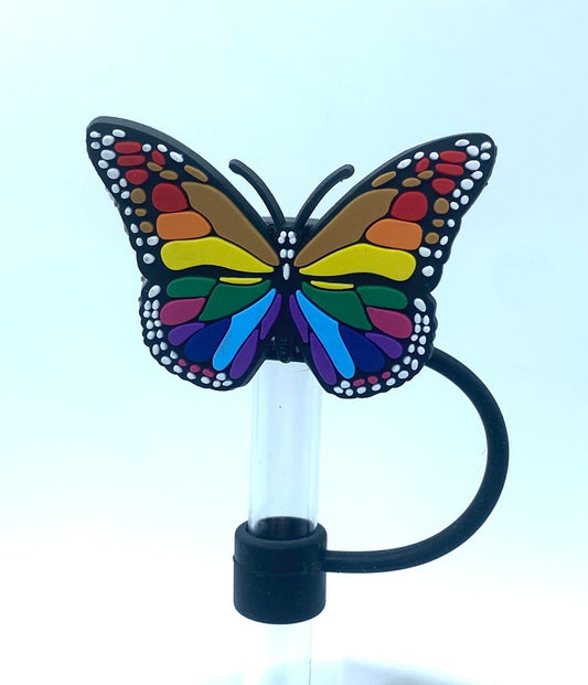 Multi Color Monarch Butterfly Straw Topper