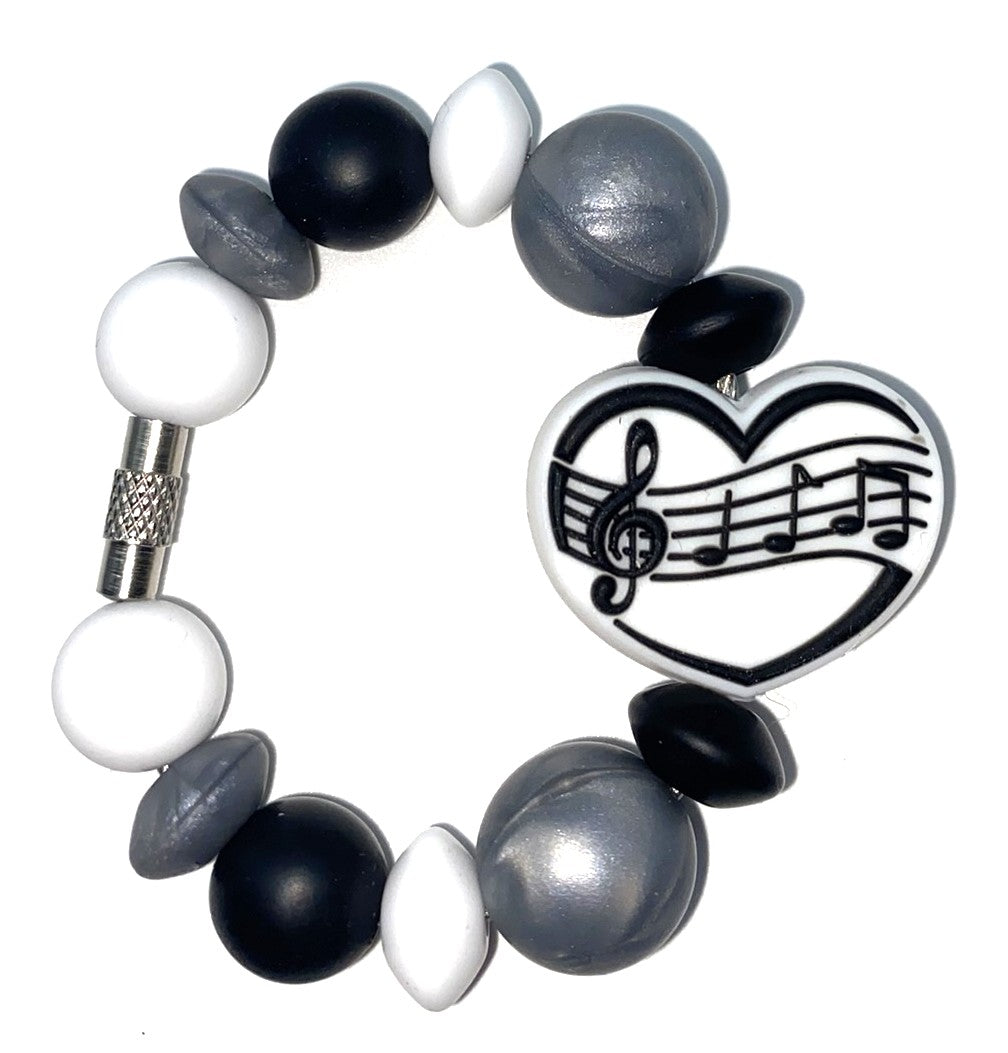 Music Notes Heart Stanley Tumbler Cup Handle Charm