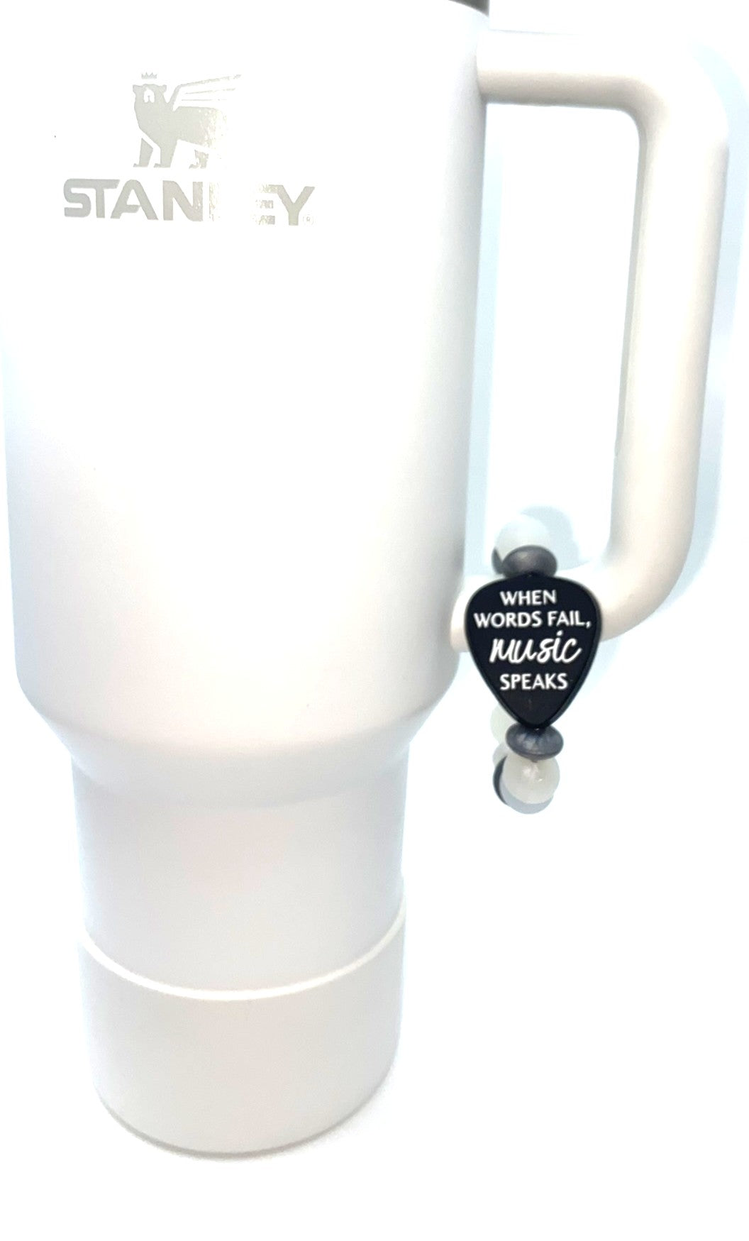 When Words Fail Music Speaks Guitar Pick Stanley Tumbler Cup Handle Charm