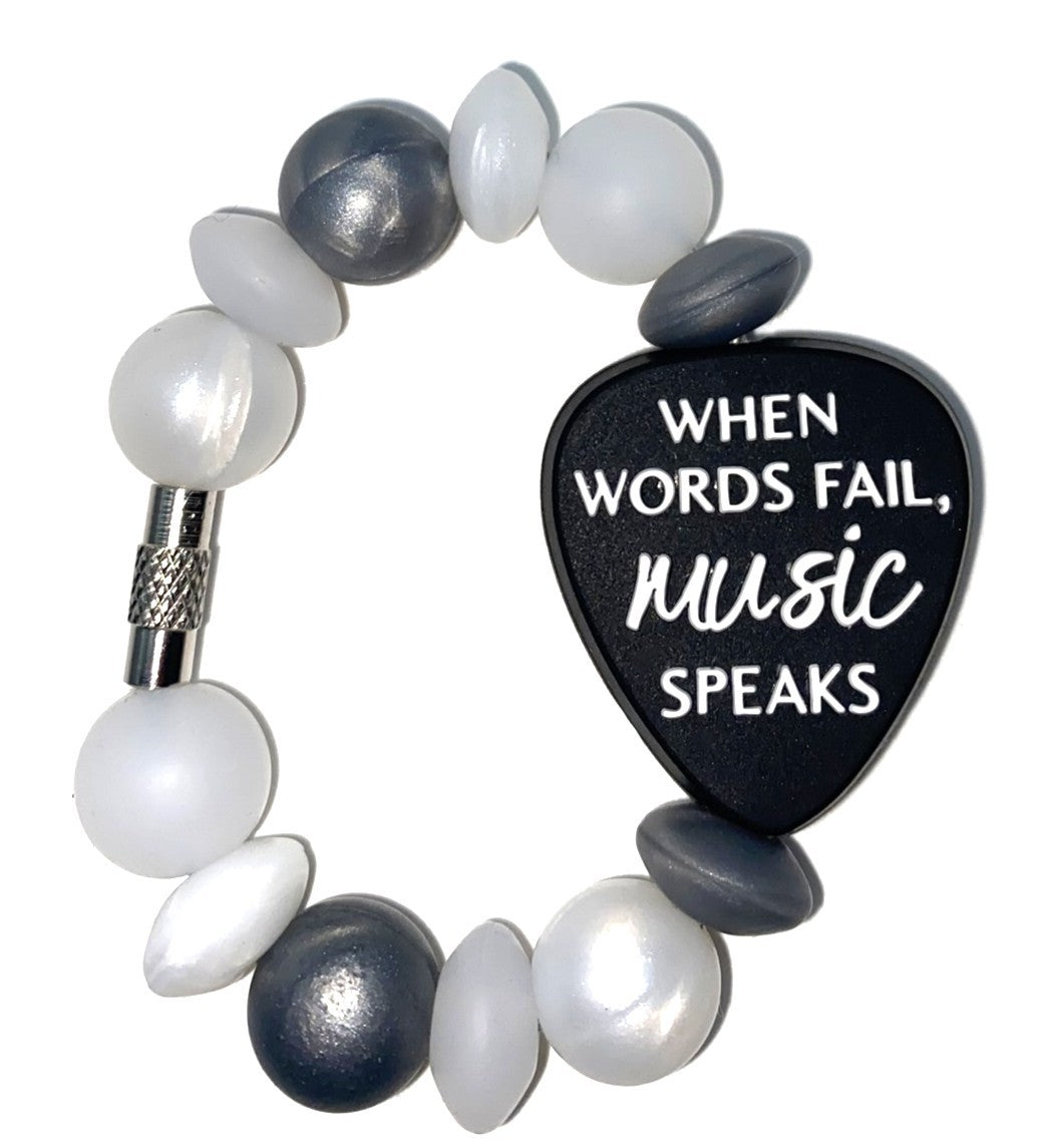 When Words Fail Music Speaks Guitar Pick Stanley Tumbler Cup Handle Charm