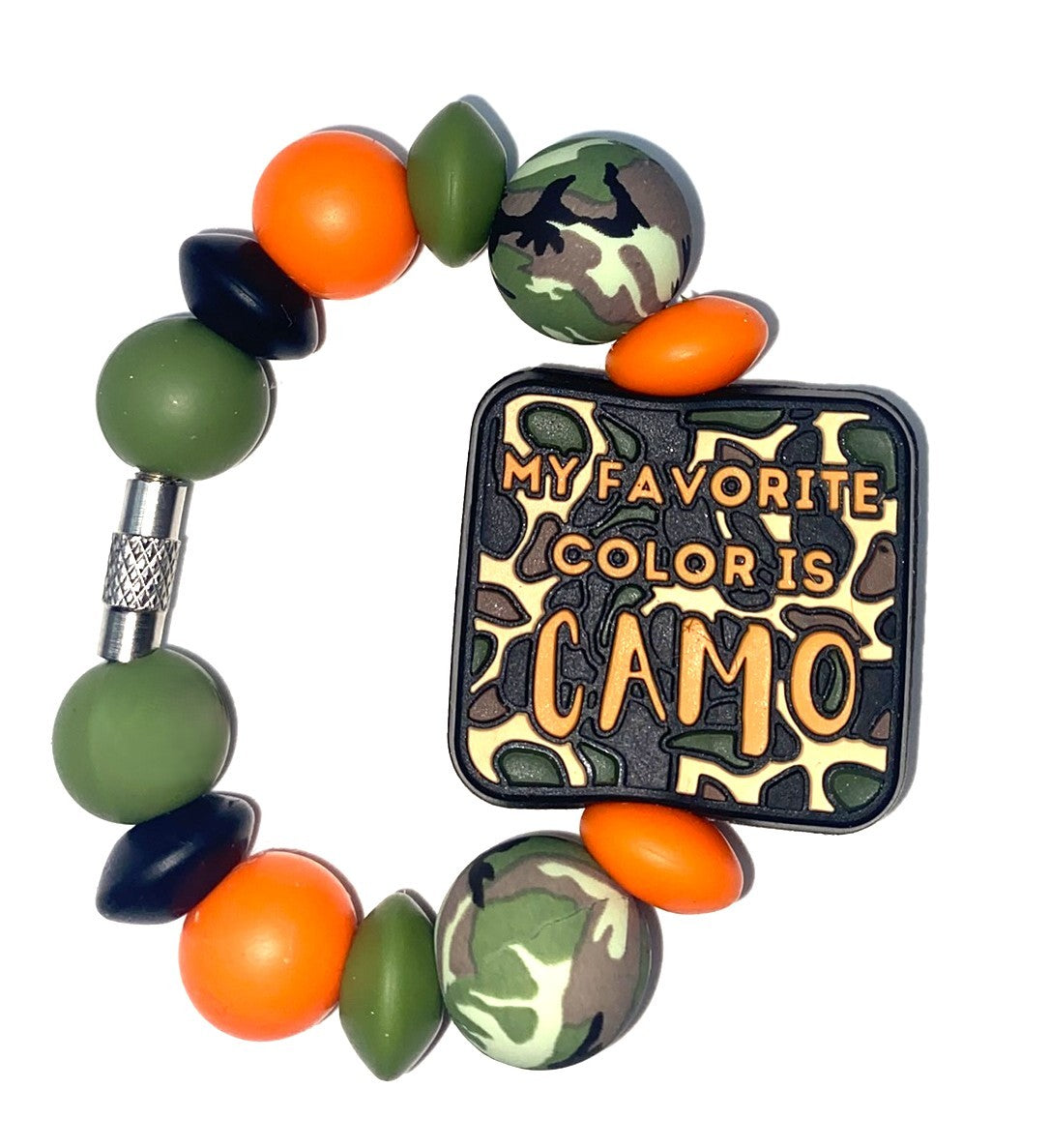 My Favorite Color is Camo Orange Stanley Tumbler Cup Handle Charm