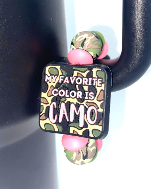 My Favorite Color is Camo Pink Stanley Tumbler Cup Handle Charm