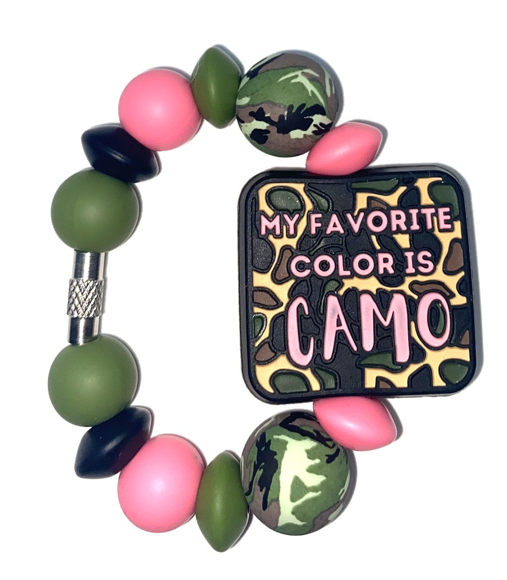 My Favorite Color is Camo Pink Stanley Tumbler Cup Handle Charm