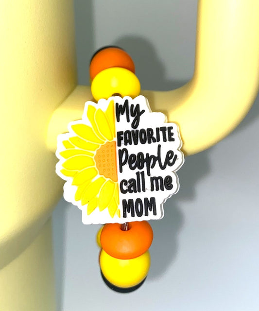 My Favorite People Call Me Mom Sunflower Stanley Tumbler Cup Handle Charm