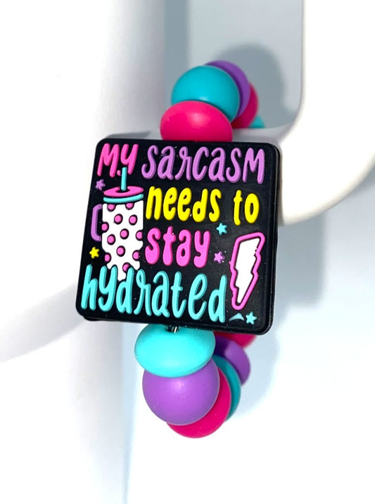 My Sarcasm Needs To Stay Hydrated Funny Stanley Tumbler Cup Handle Charm